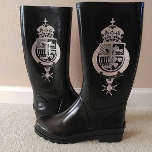 NEW Juicy Couture Black Rain Boots: Size 9